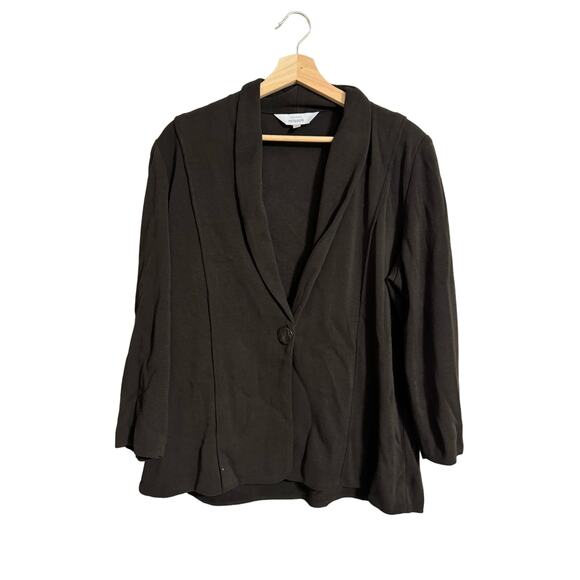 Exclusively Misook Rich Brown One Button Blazer Jacket XL - Picture 1 of 4